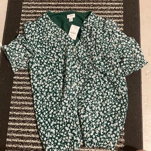 Button front floral blouse